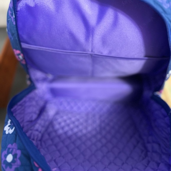 Vera Bradley Blue Floral Quilted Backpack - Picture 6 of 10